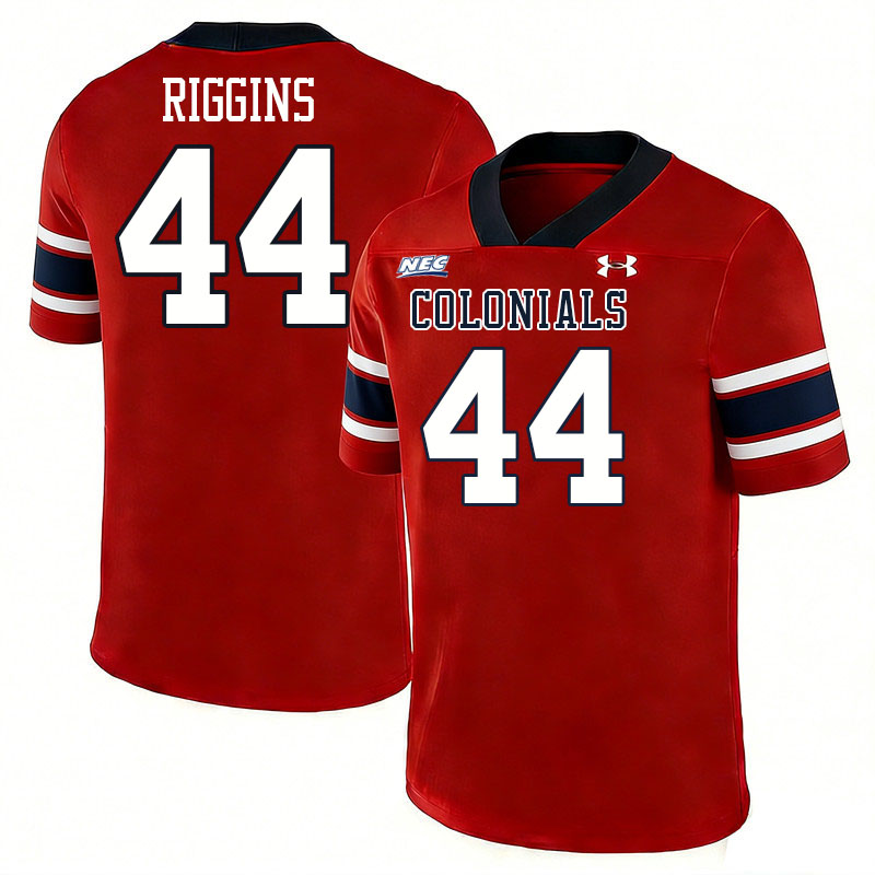 Robert Morris Colonials #44 Jerry Riggins College Football Jerseys,Uniforms Stitched-Red